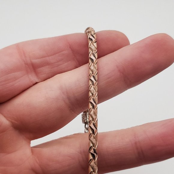 7 Inch 925 Sterling Silver & Leather Cool Unisex Bracelet - Picture 2 of 7